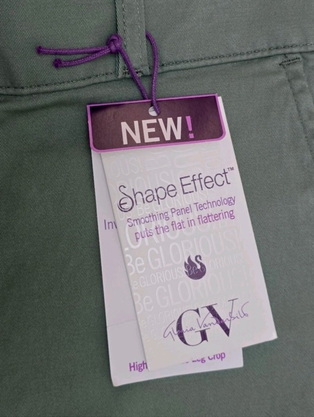 NWT Gloria Vanderbilt Pull On High Rise Wide Leg Crop Pants sz 16 Sage Green - Picture 3 of 11